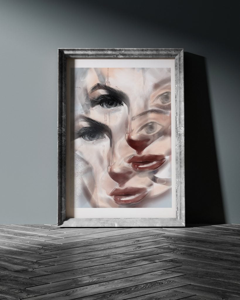 Smudge Face Woman - Fine Art Print
